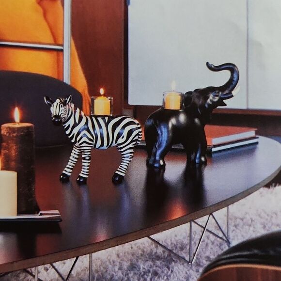 💜PartyLite Black Trumpeting Elephant Tealight/Votive Candle Holder - Picture 5 of 15